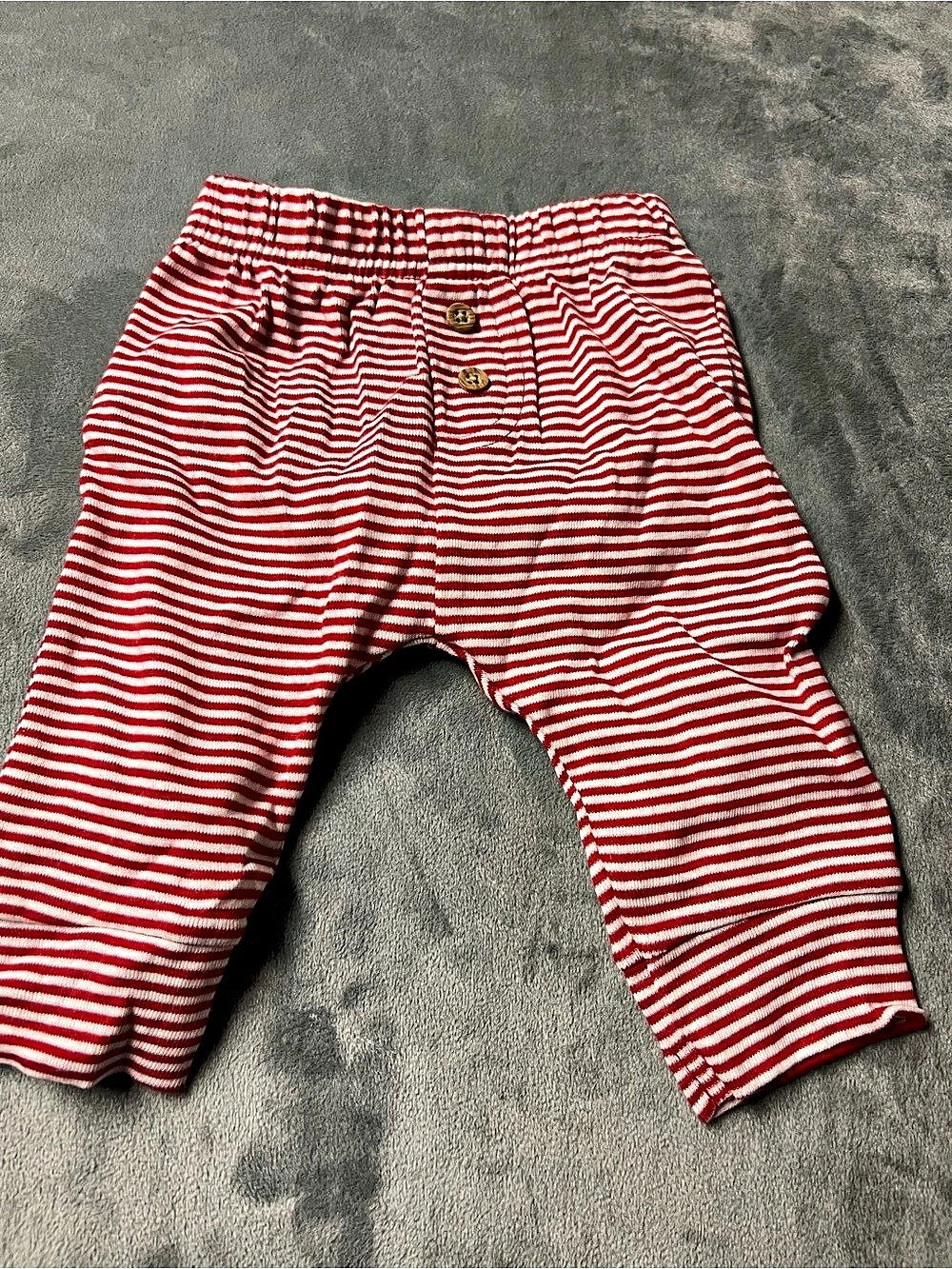 Carter's Red Striped Baby Pants with Heart Applique, 3M
